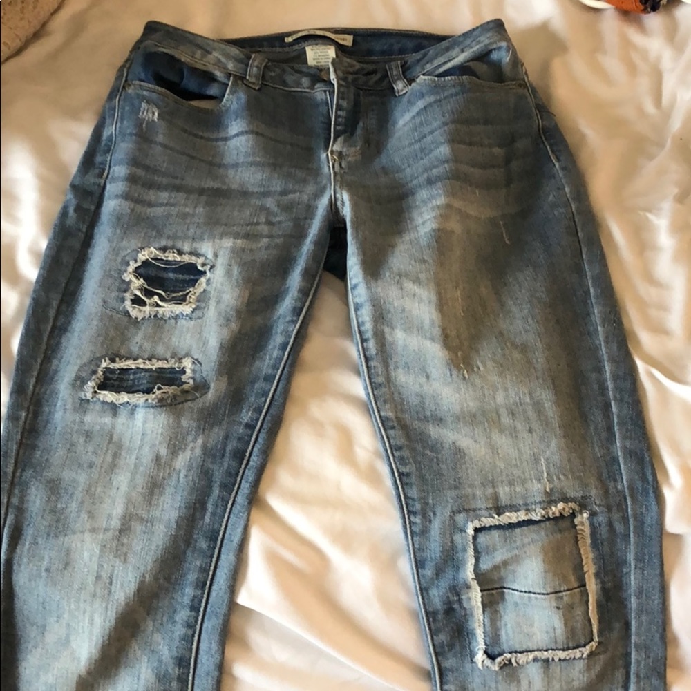 Patched jeans